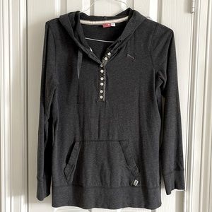 Puma medium dark grey hoodie with front pouch/pocket.